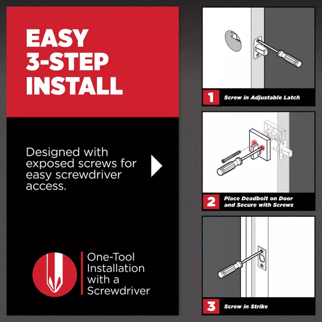 158 Square Deadbolt - Keyed One Side - featuring SmartKey
