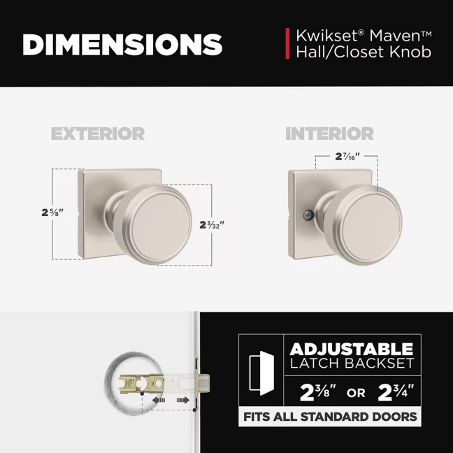 Kwikset - Maven Knob (Square) - Hall/Closet