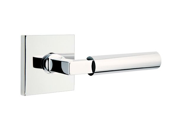 Emtek 5050HECUS26 Hercules Lever Dummy Pair with Square Rose for 1-1/4" to 2" Door Polished Chrome Finish