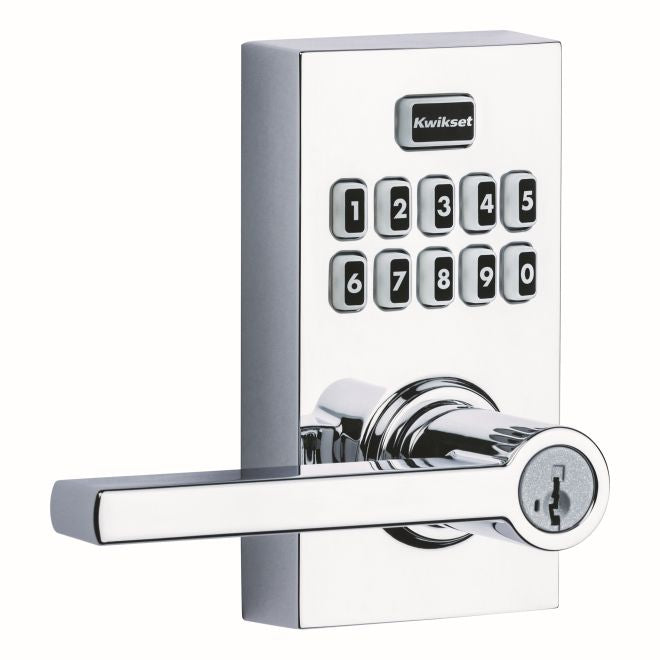 Kwikset 917HFL-26S Smartcode Keypad Electronic with Halifax Lever SmartKey with 6AL Latch and RCS Strike Bright Chrome Finish