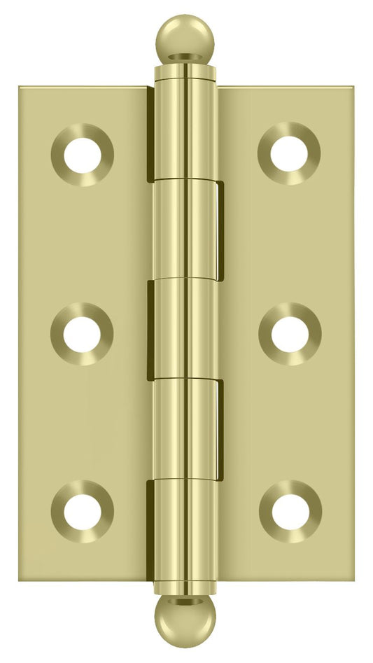 Deltana CH2517U3-UNL 2-1/2" x 1-11/16" Hinge; with Ball Tips; Unlacquered Bright Brass Finish