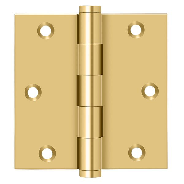 Deltana CSB35-R 3-1/2" x 3-1/2" Square Hinge; Residential; Lifetime Brass Finish