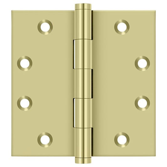Deltana DSB453-UNL 4-1/2" x 4-1/2" Square Hinge; Unlacquered Bright Brass Finish