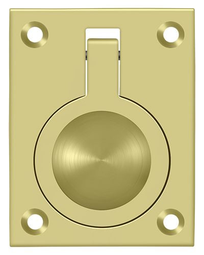 Deltana FRP25U3 Flush Ring Pull; 2-1/2" x 1 7/8"; Bright Brass Finish