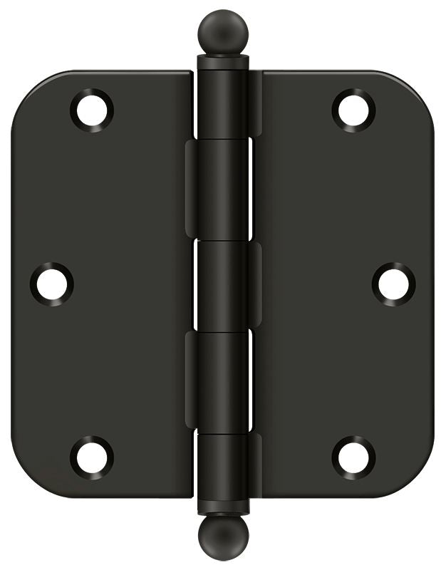 Deltana S35R510B-BT 3-1/2" x 3-1/2" x 5/8" Radius Hinge; with Ball Tips; Oil Rubbed Bronze Finish