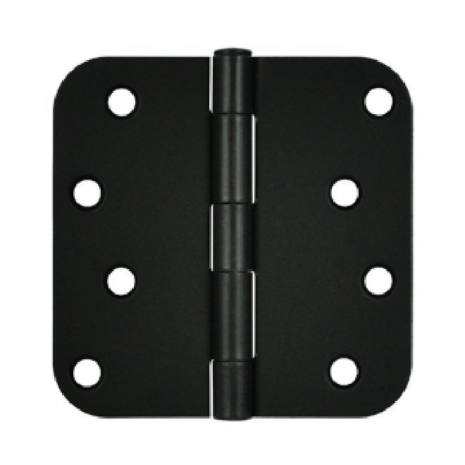 Deltana S44R51B 4" x 4" x 5/8" Radius Hinge; Flat Black Finish