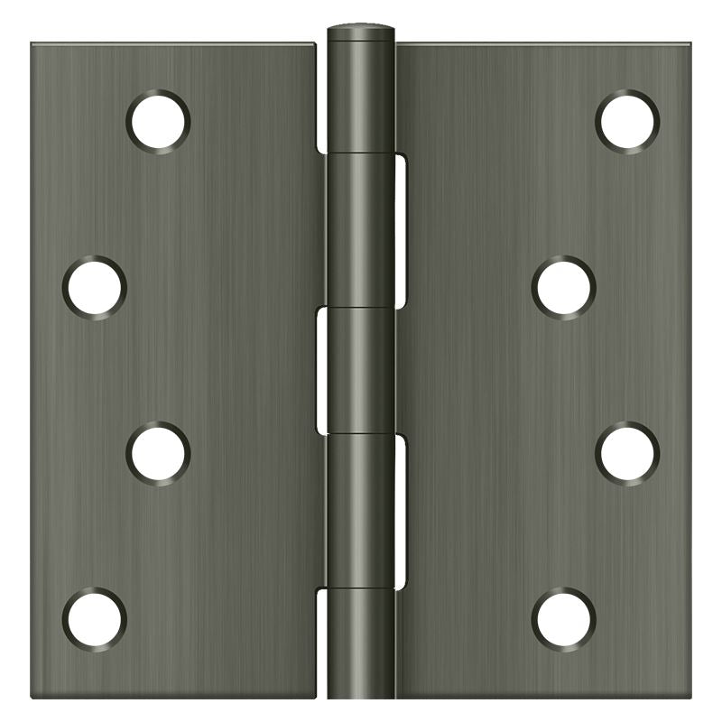 Deltana S44U15A-R 4" x 4" Square Hinge; Antique Nickel Finish