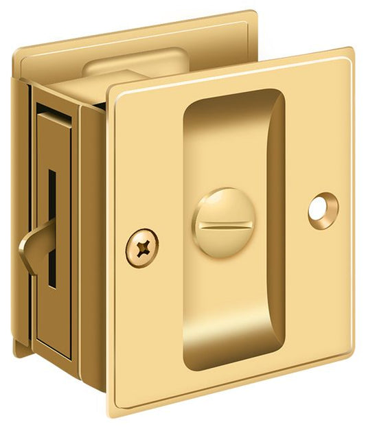 Deltana SDL25CR003 Pocket Lock; 2-1/2" x 2-3/4" Privacy; Lifetime Brass Finish