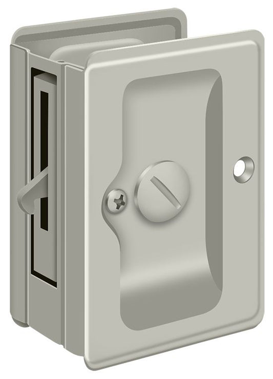Deltana SDLA325U15 Heavy Duty Pocket Lock; Adjustable; 3-1/4" x 2 1/4" Privacy; Satin Nickel Finish