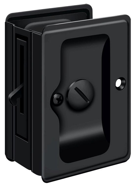 Deltana SDLA325U19 Heavy Duty Pocket Lock; Adjustable; 3-1/4" x 2 1/4" Privacy; Black Finish