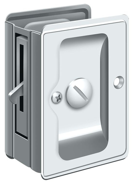 Deltana SDLA325U26 Heavy Duty Pocket Lock; Adjustable; 3-1/4" x 2 1/4" Privacy; Bright Chrome Finish