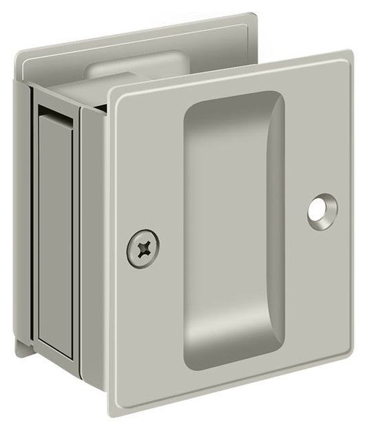 Deltana SDP25U15 Pocket Lock; 2-1/2" x 2-3/4" Passage; Satin Nickel Finish