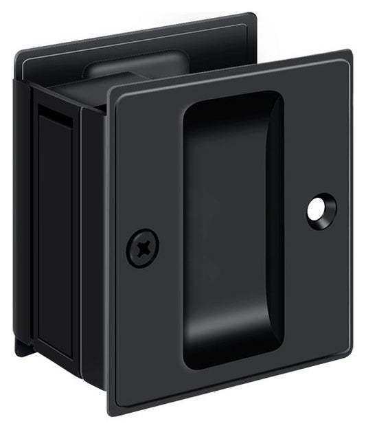 Deltana SDP25U19 Pocket Lock; 2-1/2" x 2-3/4" Passage; Black Finish