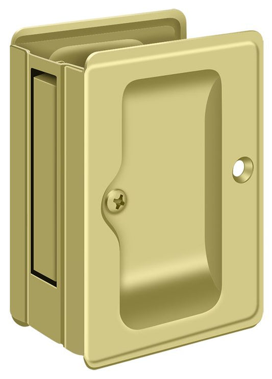 Deltana SDPA325U3 Heavy Duty Pocket Lock; Adjustable; 3-1/4" x 2 1/4" Passage; Bright Brass Finish