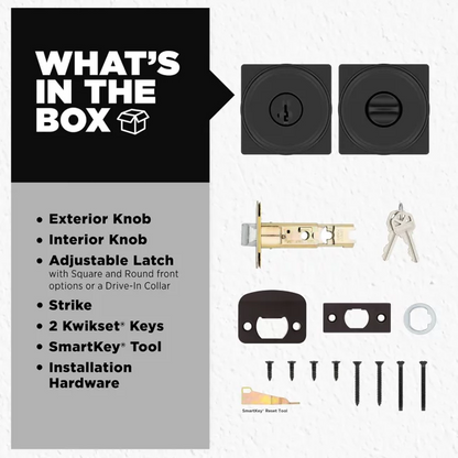 Kwikset - Maven Knob (Square) - Keyed - featuring SmartKey