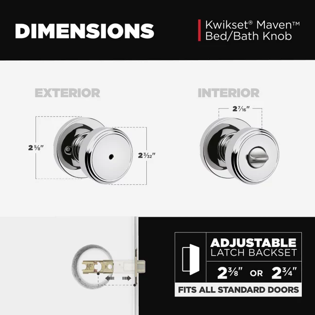 Kwikset - Maven Knob (Round) - Bed/Bath