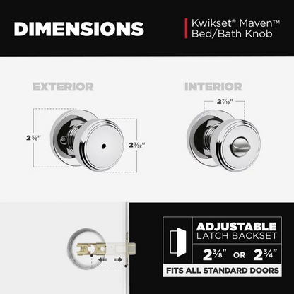 Kwikset - Maven Knob (Round) - Bed/Bath
