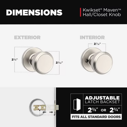 Kwikset - Maven Knob (Round) - Hall/Closet