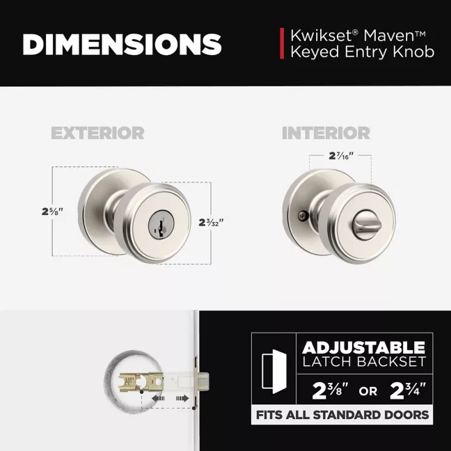Kwikset - Maven Knob (Round) - Keyed - featuring SmartKey