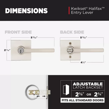 Halifax Lever (Square) - Keyed - featuring SmartKey