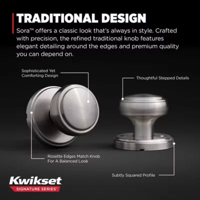 Kwikset - Sora Knob (Round) - Hall/Closet