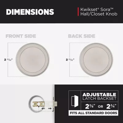 Kwikset - Sora Knob (Round) - Hall/Closet