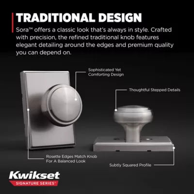 Kwikset - Sora Knob (Rectangle) - Hall/Closet