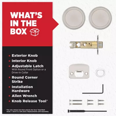 Kwikset - Sora Knob (Round) - Bed/Bath