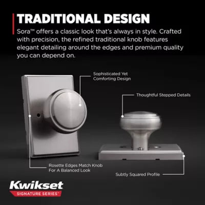 Kwikset - Sora Knob (Rectangle) - Bed/Bath