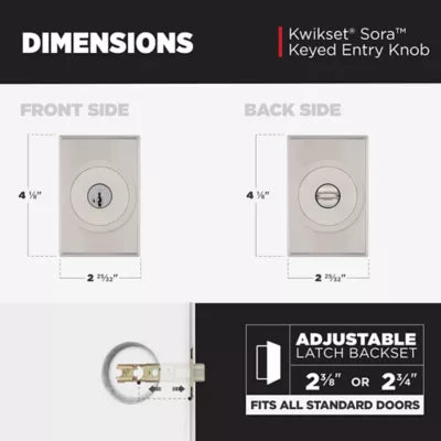 Kwikset - Sora Knob (Rectangle) - Keyed - featuring SmartKey