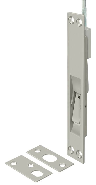 Deltana 12EFB15 12" Extension Flush Bolt; Solid Brass; Satin Nickel Finish