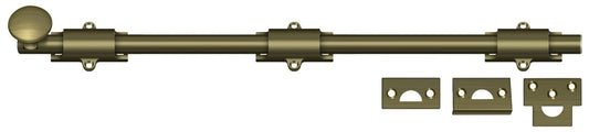 Deltana 18SB5 18" Surface Bolt; Heavy Duty; Antique Brass Finish