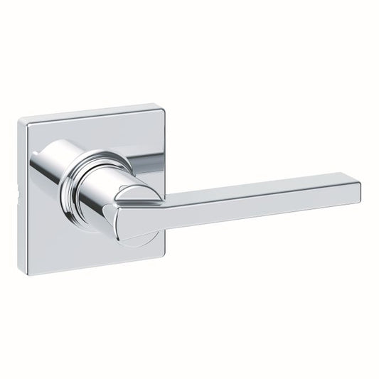 Kwikset 200CSLSQT-26 Casey Lever with Square Rose Passage Door Lock and 6AL Latch and RCS Strike Bright Chrome Finish