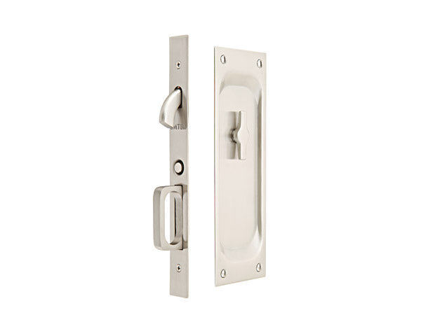 Emtek 2105US15138 Priv Pocket Door Mortise Lock for 1-3/8" Door Satin Nickel Finish