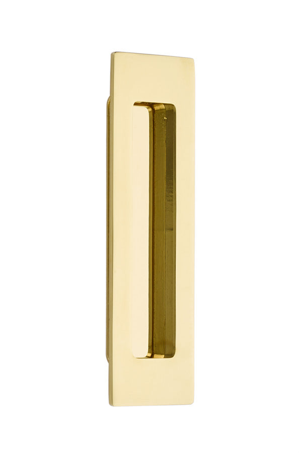 Emtek 220306US3 6" Modern Rectangular Flush Pull Polished Brass Lifetime Finish
