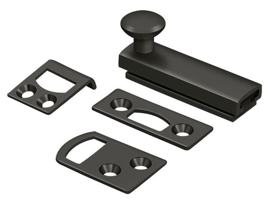 Deltana 2SBCS10B 2" Surface Bolt; Concealed Screw; Heavy Duty; Oil Rubbed Bronze Finish