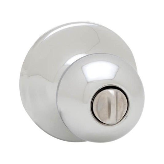 Kwikset 300P-26V1 Polo Knob Privacy Door Lock with New Chassis with 6AL Latch and RCS Strike Bright Chrome Finish