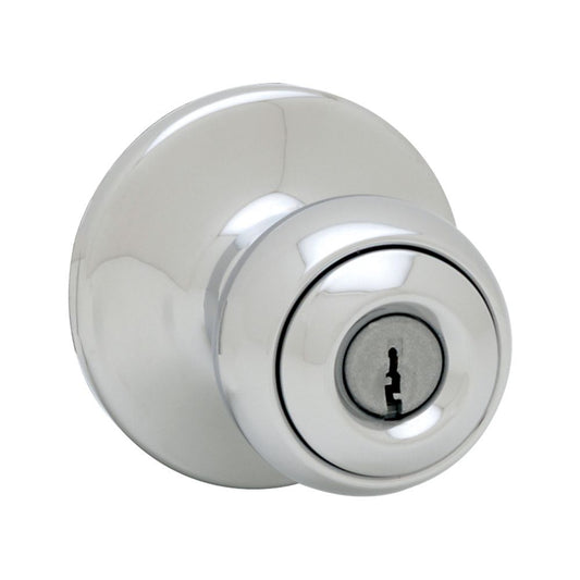 Kwikset 400P-26V1 Polo Knob Entry Door Lock with New Chassis with 6AL Latch and RCS Strike Bright Chrome Finish