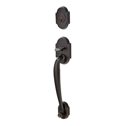 Emtek 4312BLUS10B Bristol Crystal Knob 2-3/8" and 2-3/4" Backset Single Cylinder Nashville Tubular Handleset Oil Rubbed Bronze Finish