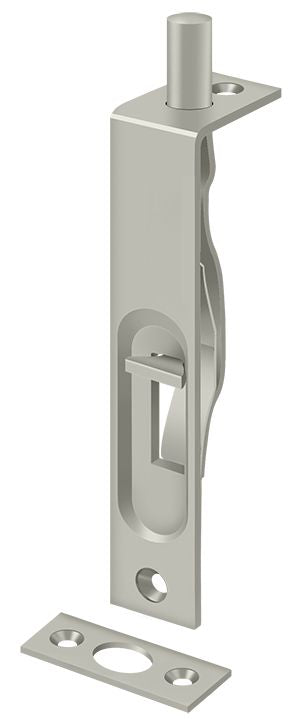 Deltana 4FBS15 4" Flush Bolt; Heavy Duty; Satin Nickel Finish