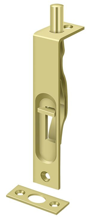 Deltana 4FBS3 4" Flush Bolt; Heavy Duty; Bright Brass Finish