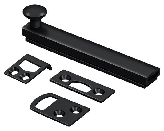 Deltana 4SBCS19 4" Surface Bolt; Concealed Screw; Heavy Duty; Black Finish