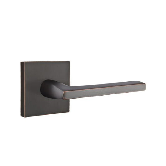 Emtek 5050HLOUS10B Helios Lever Dummy Pair with Square Rose for 1-1/4" to 2" Door Oil Rubbed Bronze Finish