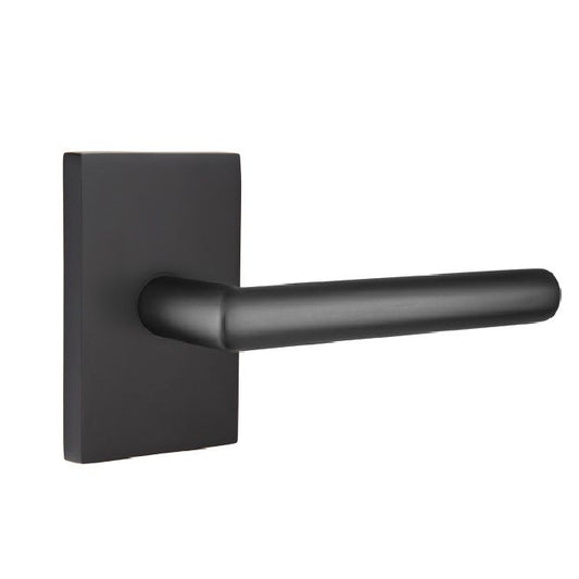 Emtek 5052STUUS19 Stuttgart Lever Dummy Pair with Modern Rectangular Rose for 1-1/4" to 2" Door Flat Black Finish