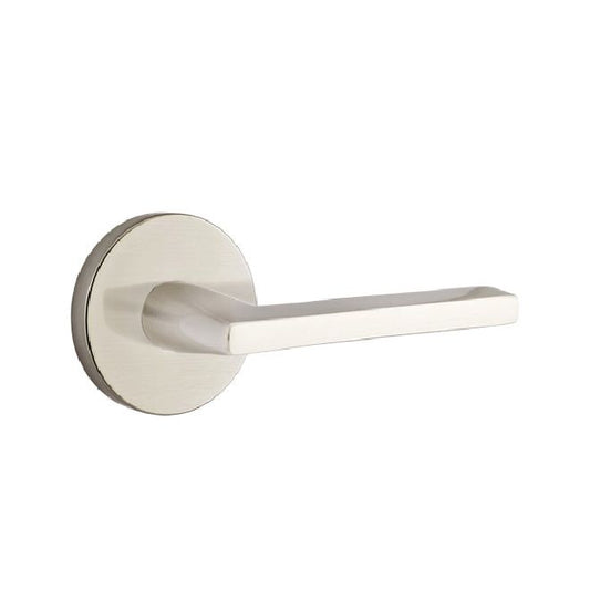 Emtek 5059HLOUS15 Helios Lever Dummy Pair with Disk Rose for 1-1/4" to 2" Door Satin Nickel Finish