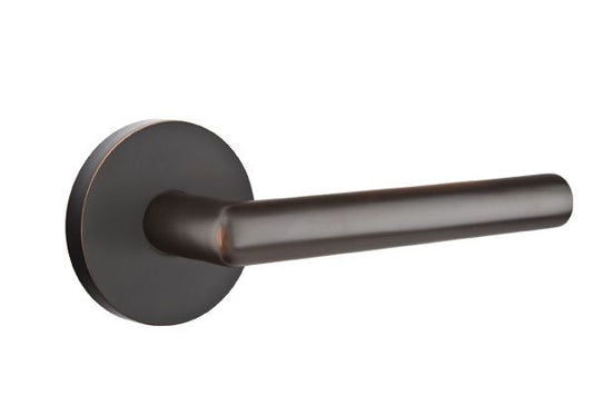 Emtek 5109STUUS10BRH Stuttgart Lever Right Hand 2-3/8" Backset Passage with Disk Rose for 1-1/4" to 2" Door Oil Rubbed Bronze Finish