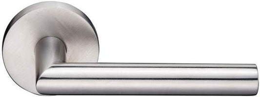 Emtek 5109STUUS15RH Stuttgart Lever Right Hand 2-3/8" Backset Passage with Disk Rose for 1-1/4" to 2" Door Satin Nickel Finish