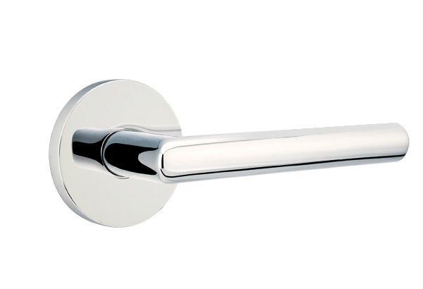 Emtek 5109STUUS26RH Stuttgart Lever Right Hand 2-3/8" Backset Passage with Disk Rose for 1-1/4" to 2" Door Polished Chrome Finish