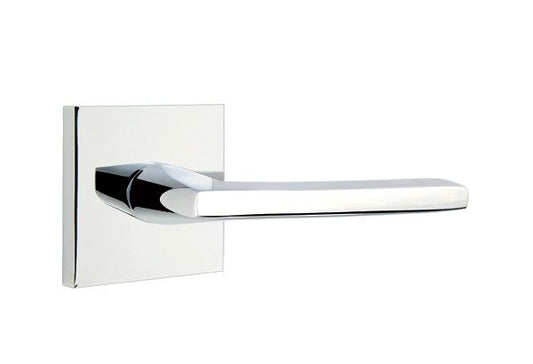 Emtek 5110HLOUS26RH Helios Lever Right Hand 2-3/8" Backset Passage with Square Rose for 1-1/4" to 2" Door Polished Chrome Finish