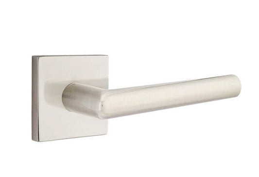 Emtek 5110STUUS15LH Stuttgart Lever Left Hand 2-3/8" Backset Passage with Square Rose for 1-1/4" to 2" Door Satin Nickel Finish